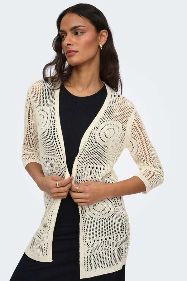 JDY Openwork knit cardigan brown