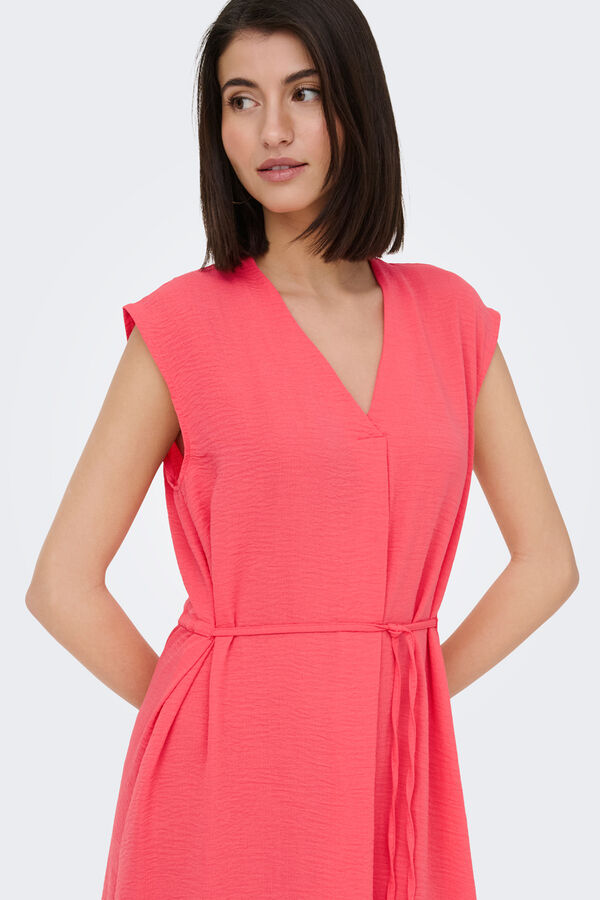 JDY Vestido midi fluido rosa