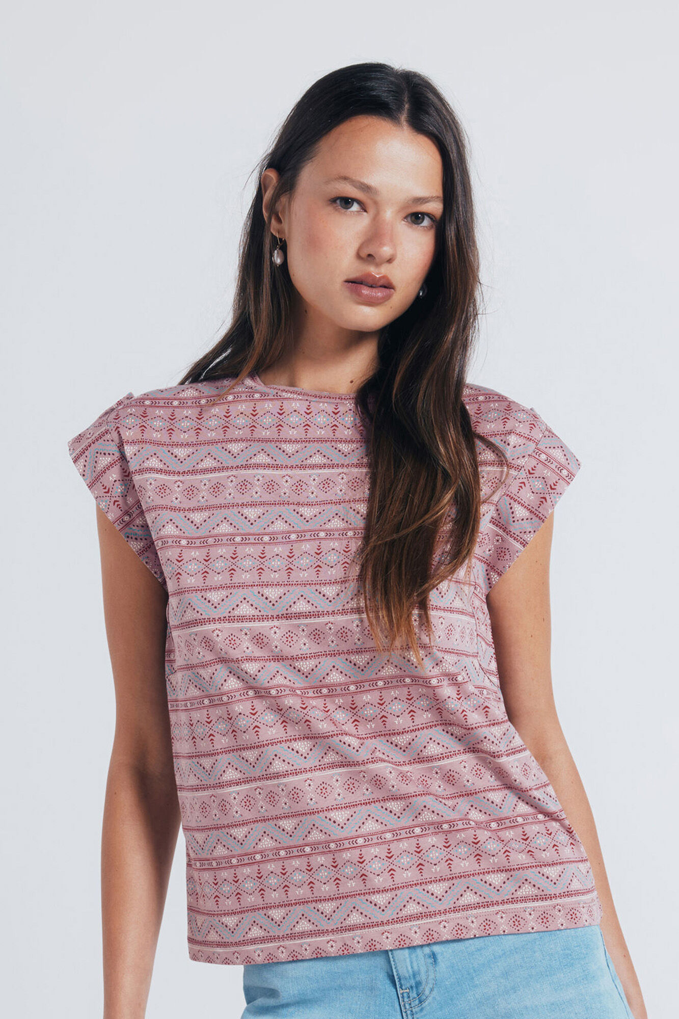 Springfield Printed T-shirt with loop sleeves