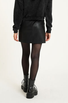 Springfield Faux leather miniskirt noir