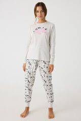Springfield Pijama estampado mapaches gris claro