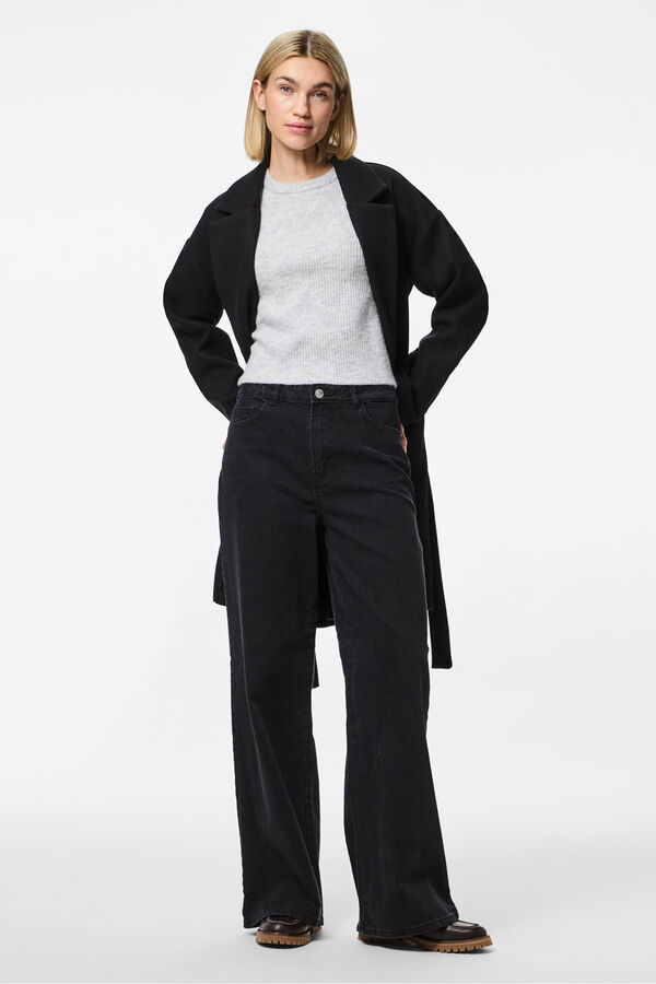 Pieces Sobretudo de tecido preto