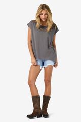 Noisy May Short sleeve round neck T-shirt grey