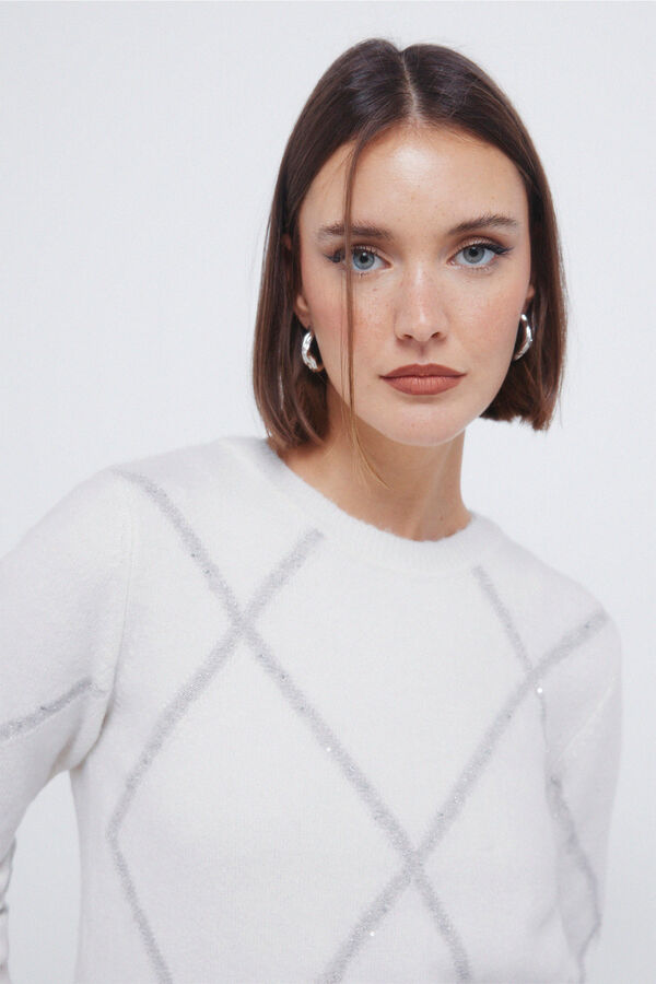 Springfield Sequined diamond jumper nude