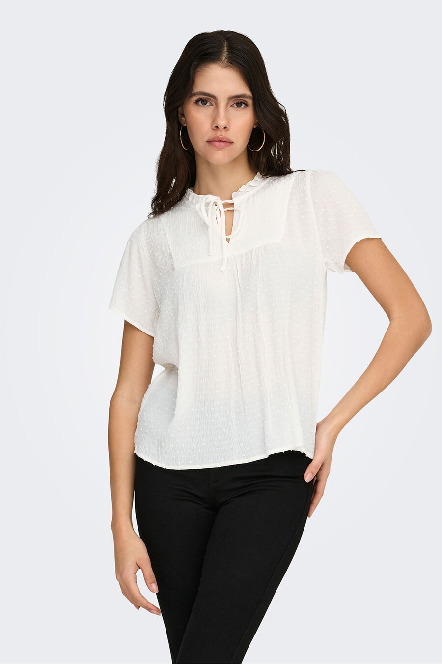 Blusa manga corta plumeti