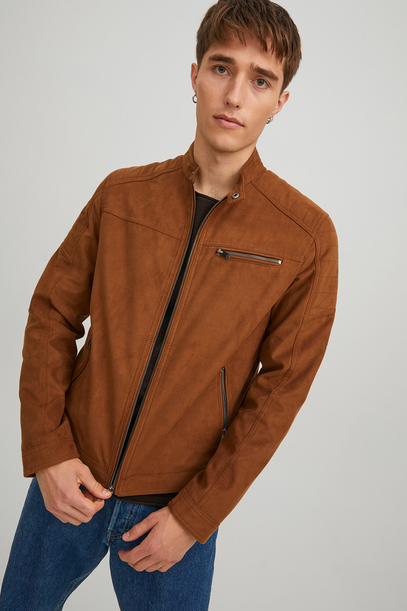 Jack & Jones Cazadora biker sint&eacute;tica