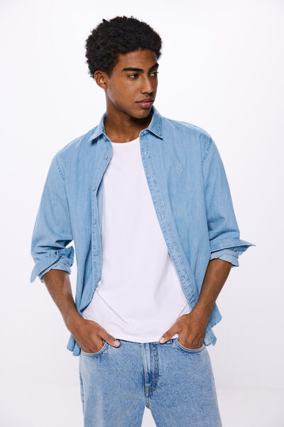 Springfield Denim shirt steel blue