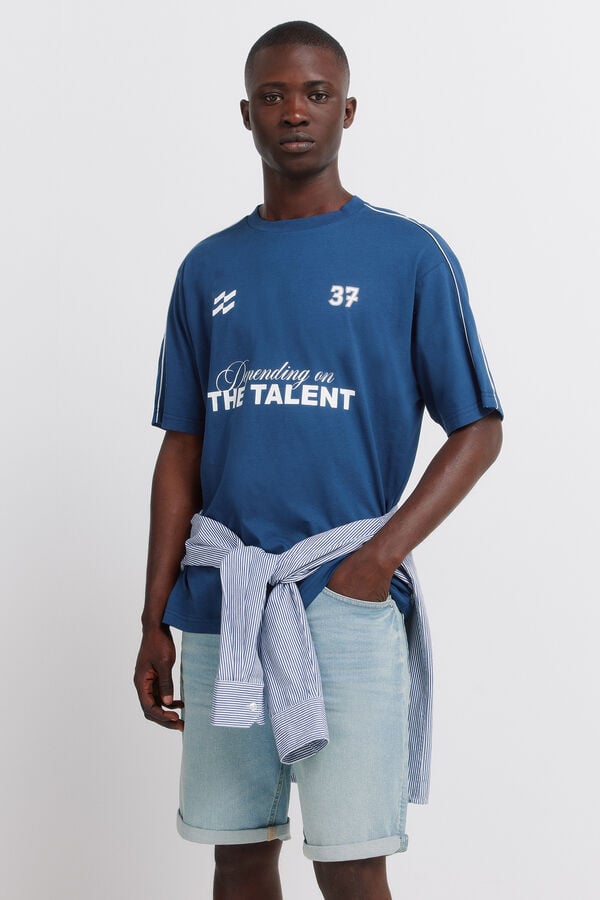 Springfield Denim lightweight slim fit Bermuda shorts blue