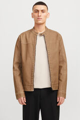 Jack & Jones Cazadora efecto piel beige