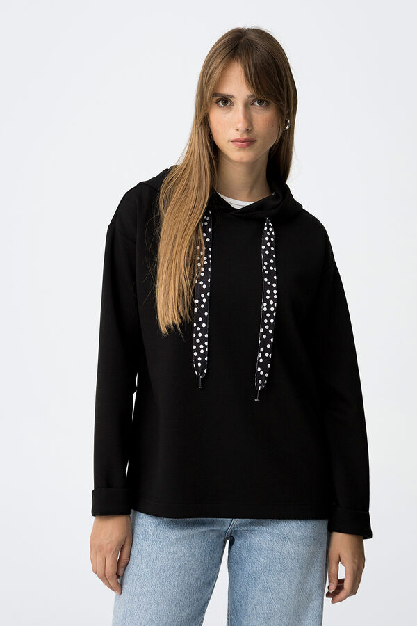 Tiffosi Sudadera con Cord&oacute;n Estampado negro