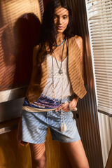 Springfield Haut &agrave; bretelles en crochet avec n&oelig;ud beige