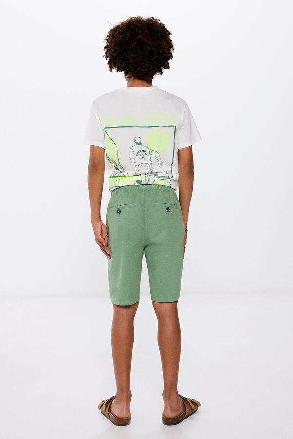 Springfield Boys' cotton Bermuda shorts green