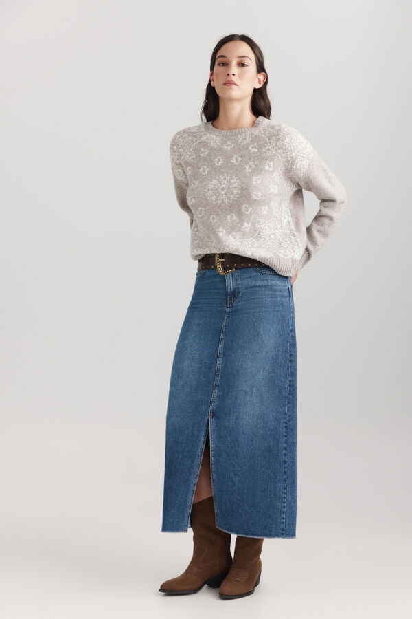 Springfield Paisley jacquard jumper nude