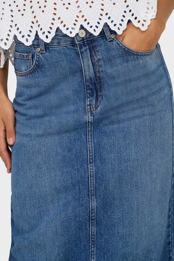 Only Denim midi skirt blue