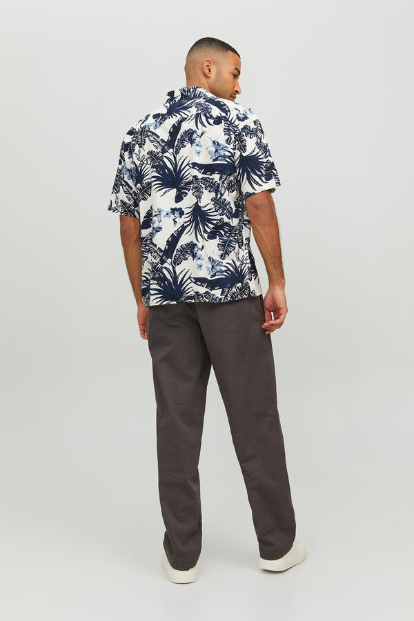 Springfield Short-sleeved printed shirt  navy mix
