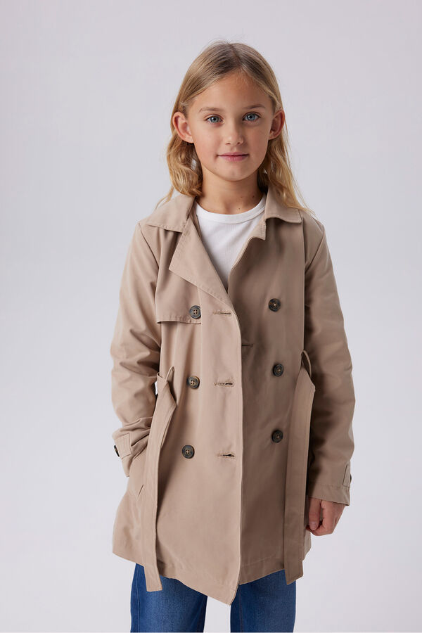Name It Belted trench coat nude