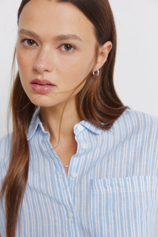 Springfield Cotton short sleeve shirt blue