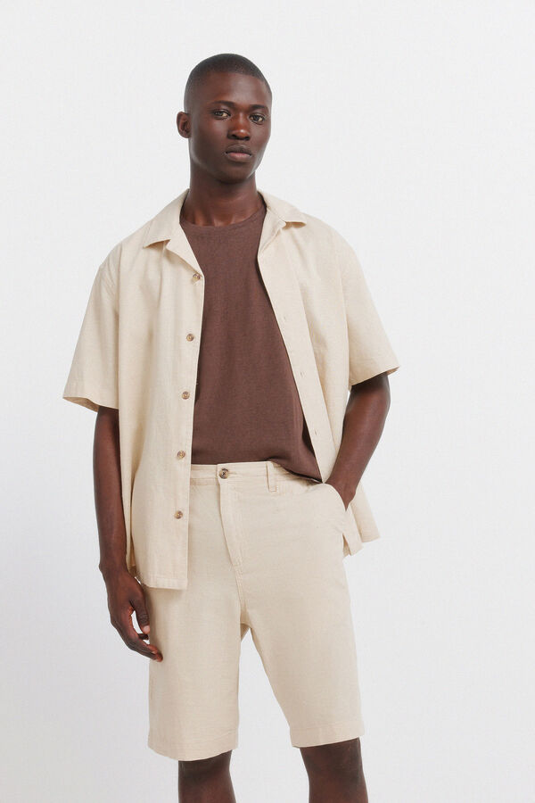 Springfield Linen relaxed fit Bermuda shorts brown