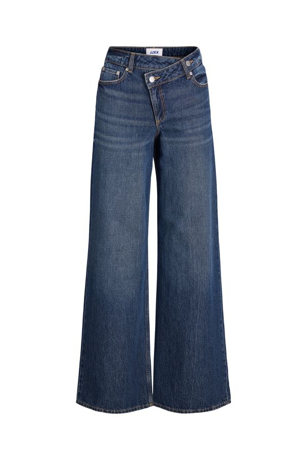 Jack & Jones Pantal&oacute;n vaquero wide leg de tiro alto azul