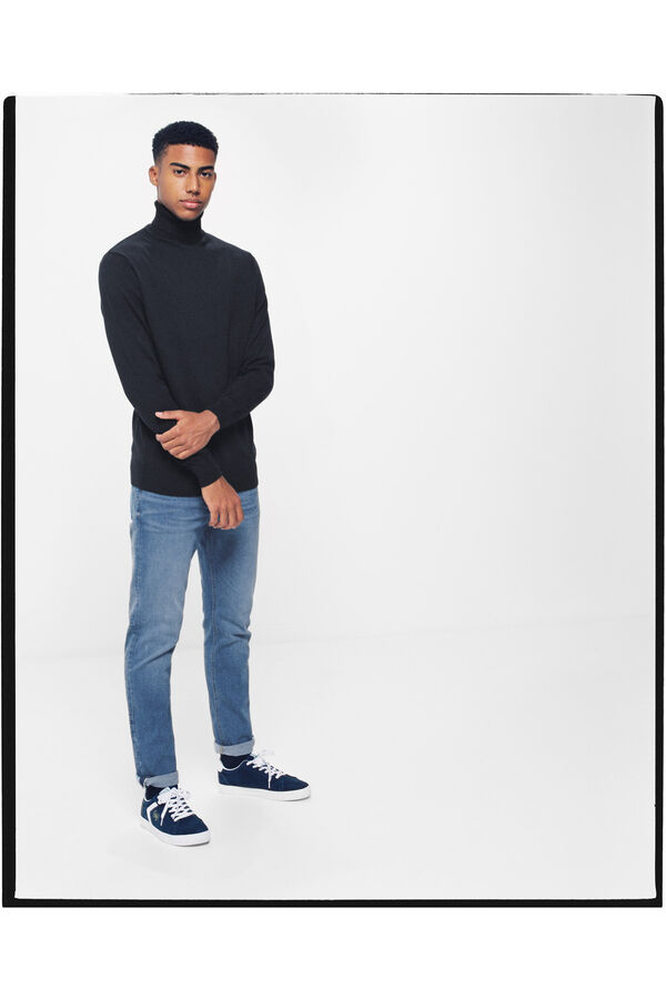 Springfield Essential polo neck jumper blue