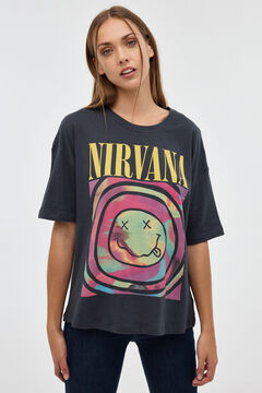 Springfield Oversize Nirvana print T-shirt demi gris