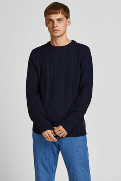 Springfield Cross-knit jumper bleuté