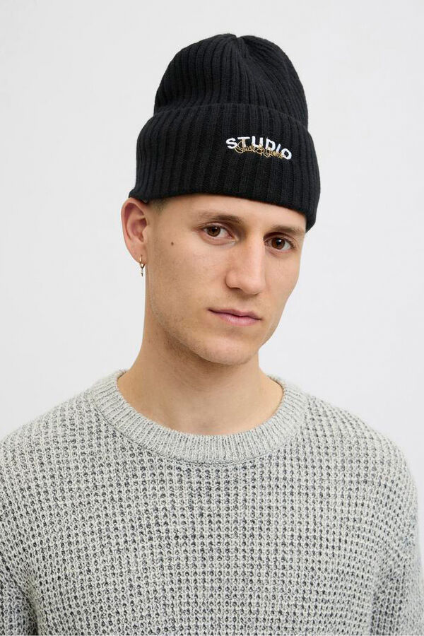 Jack & Jones Studio print beanie Crna