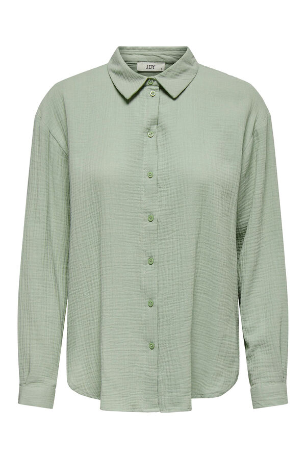 Springfield Button-up shirt with long sleeves grey