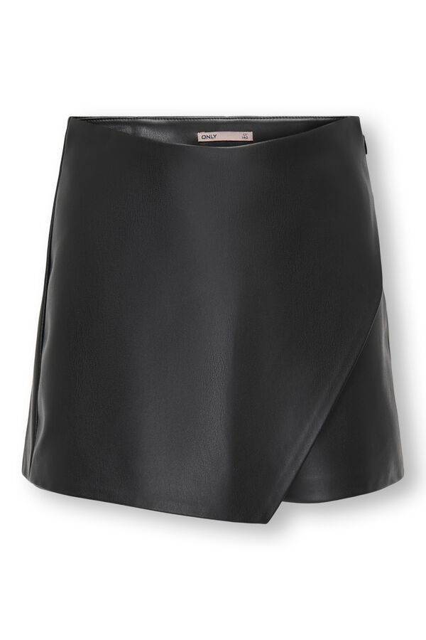 Only Girls Faux leather skort black