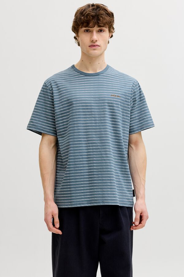 Jack & Jones Striped relaxed fit T-shirt blue
