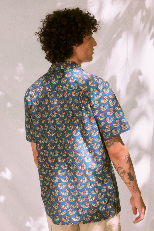 Springfield Short-sleeved shirt with Roots print mallow