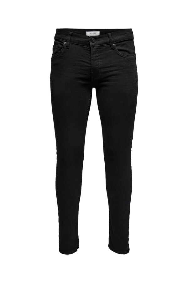 Springfield Men's slim fit black jeans crna