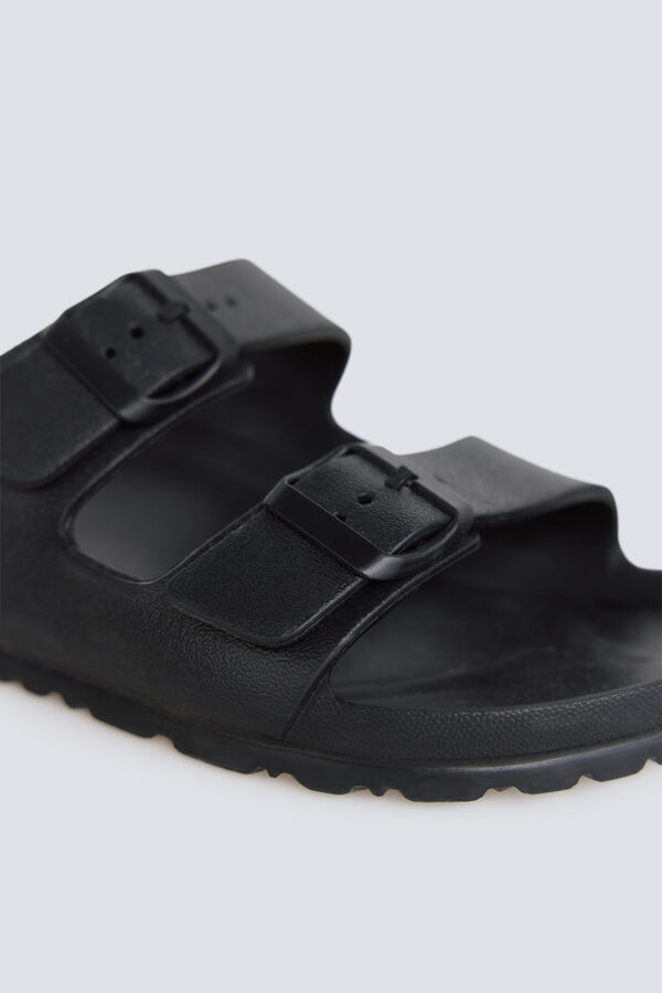 Springfield Rubber buckle sandal black