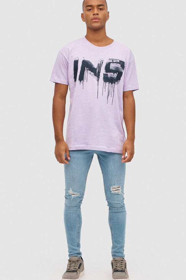 Springfield T-Shirt mit Print Inside purple