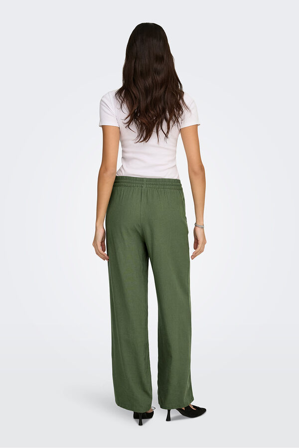 JDY Pantal&oacute;n largo lino verde