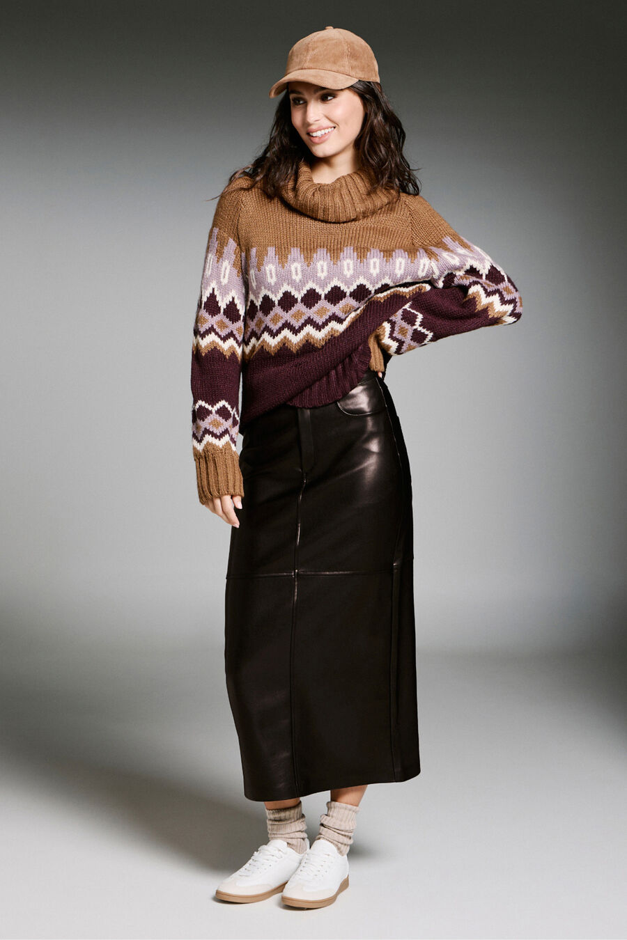 Falda midi piel vegana