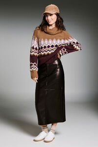 Only Falda midi piel vegana