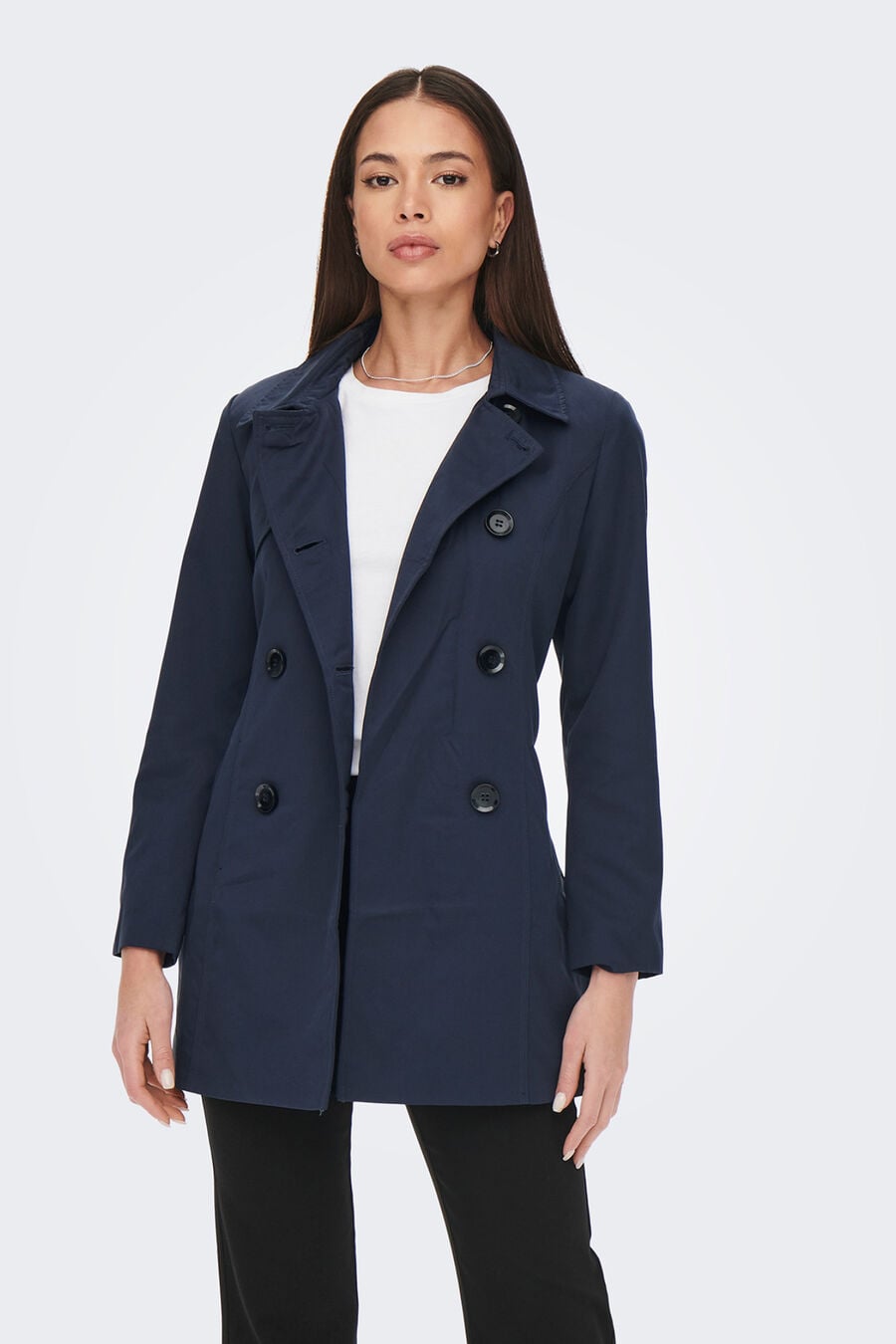 Gabardina midi con cinturón