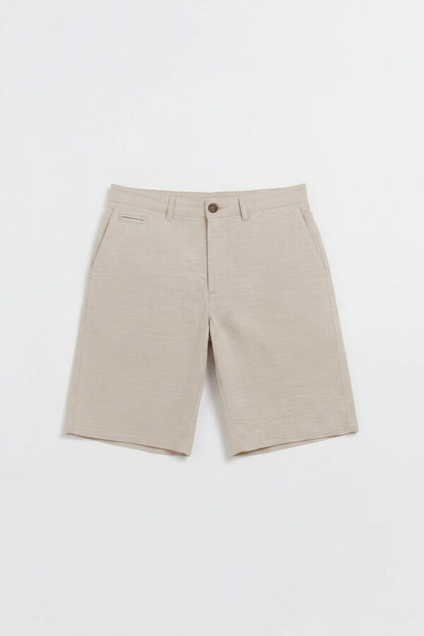 Springfield Bermuda chambray comfort slim fit beige