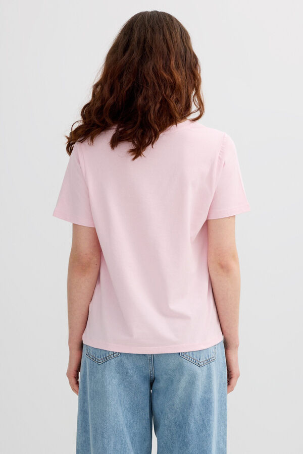 Inside Short sleeve T-shirt with message pink
