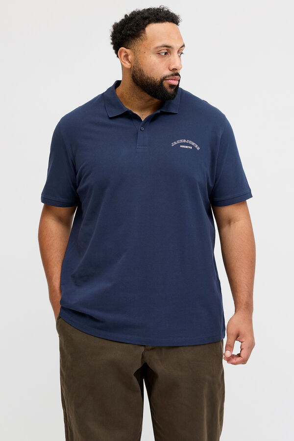 Jack & Jones PLUS Basic short sleeve polo shirt blue