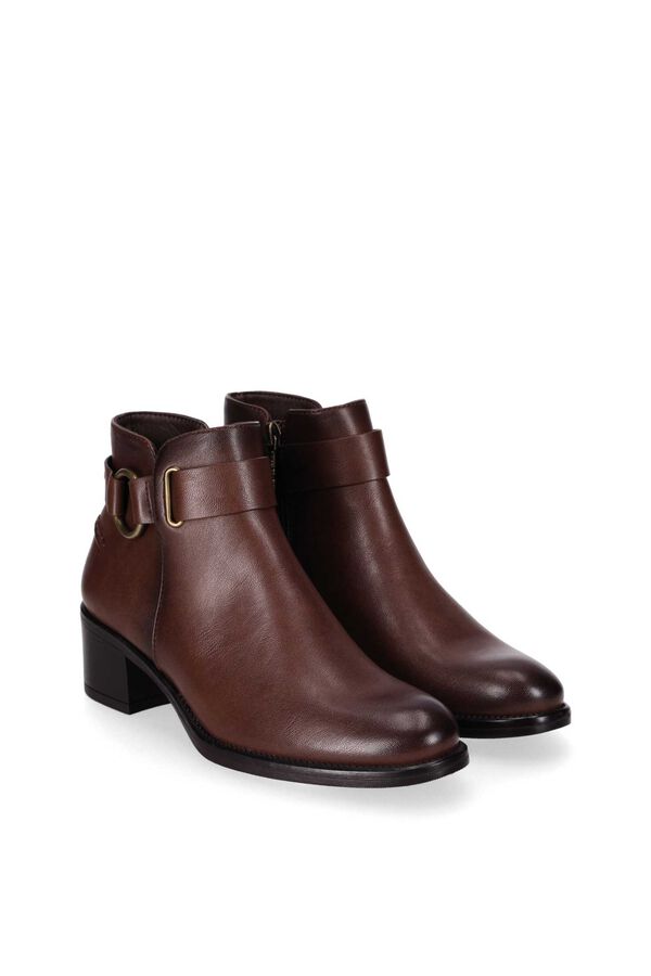 Chika 10 Metallic side buckle ankle boots nude