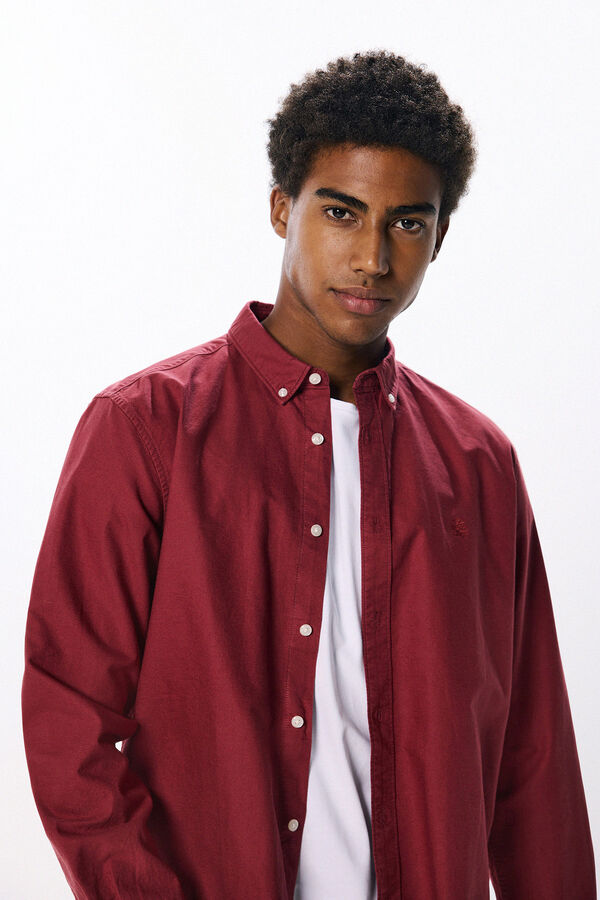 Springfield Camisa oxford tinte en prenda rojo