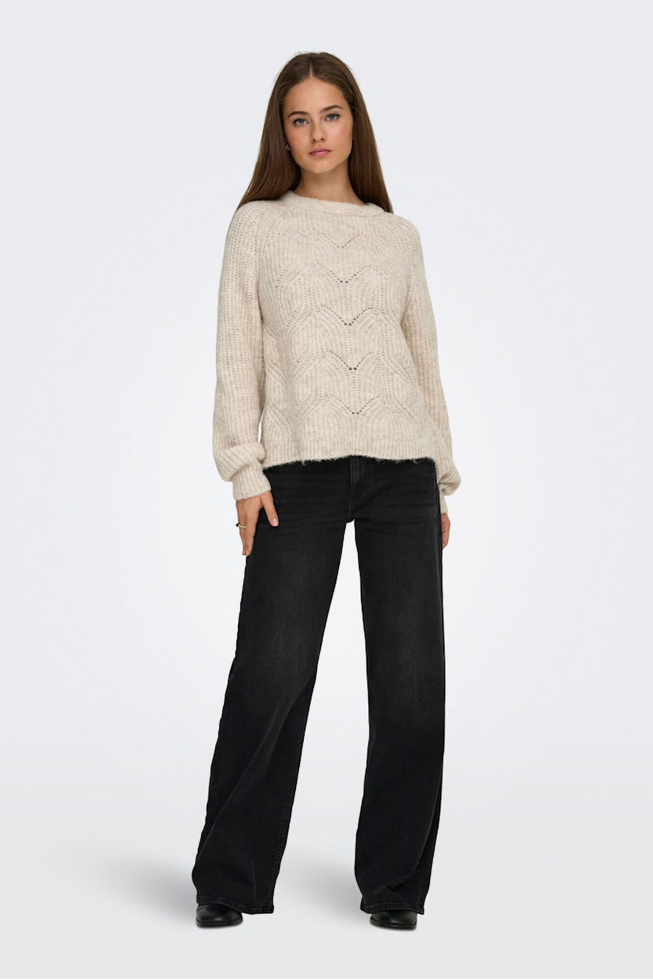 Only Jersey estructura cuello redondo