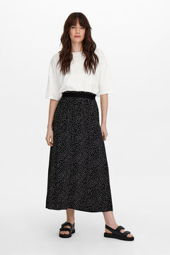 Springfield Long printed skirt with elasticated waistband black