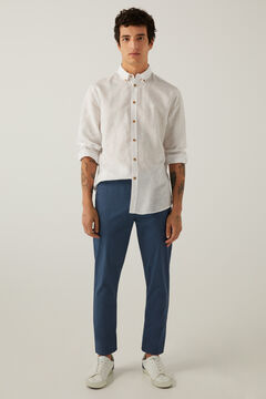 Springfield Pantalon chino micro-imprim&eacute;. blue mix