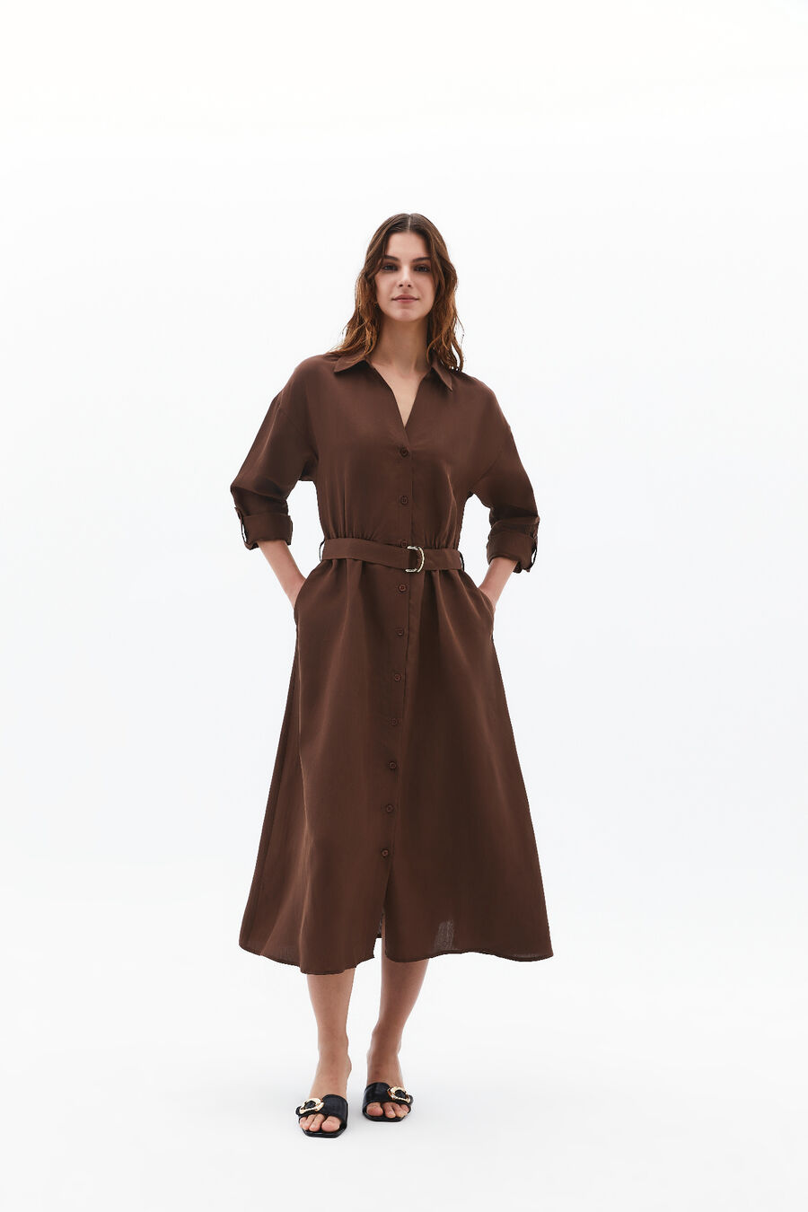 Vestido camisero midi
