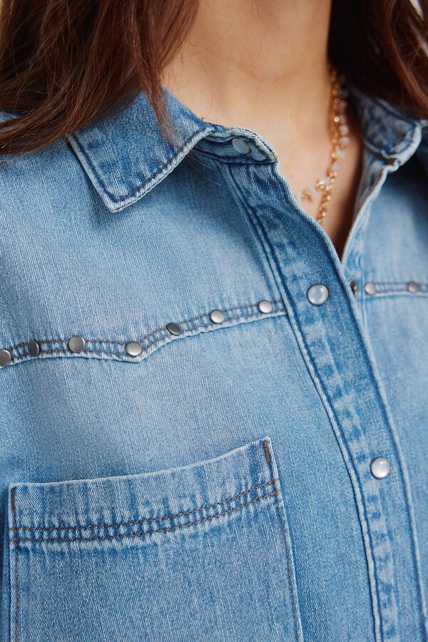 Springfield Denim yoke shirt blue