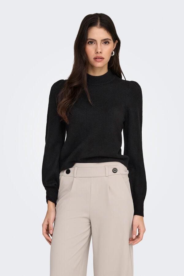 JDY Camisola gola alta preto