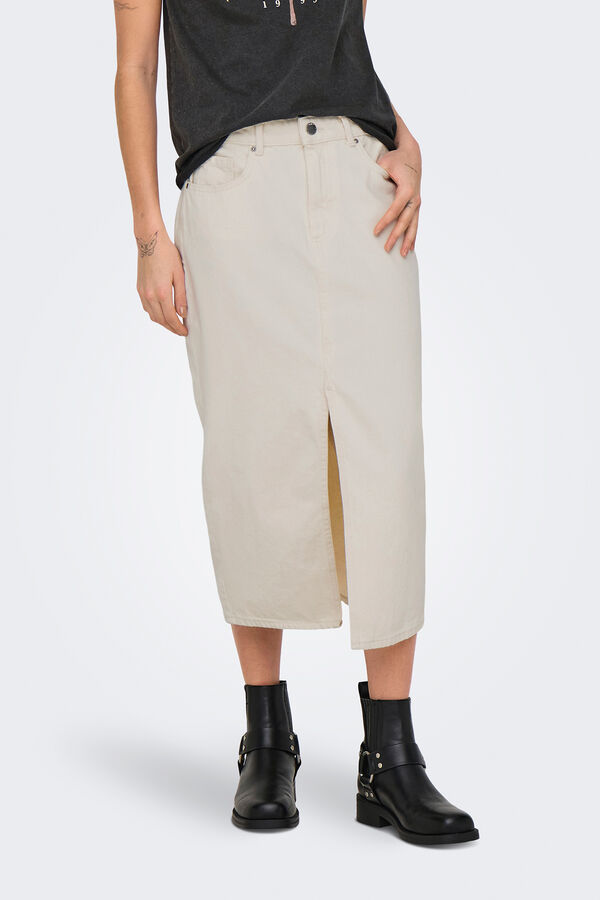 Only Falda vaquera midi rosa